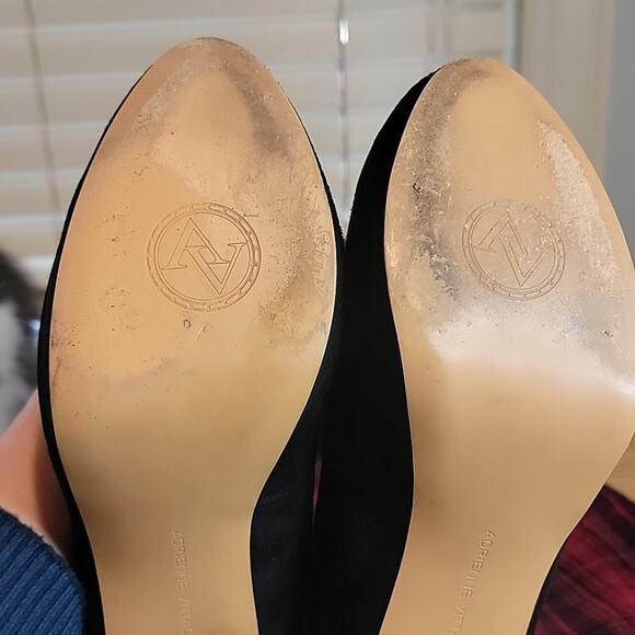 Adrienne Vittadini Black Suede Platform Pumps Size 10M - Picture 8 of 10